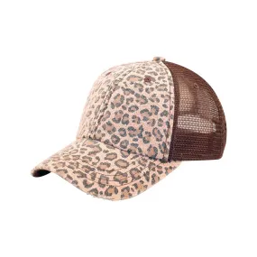 Leopard Print Mesh Cap