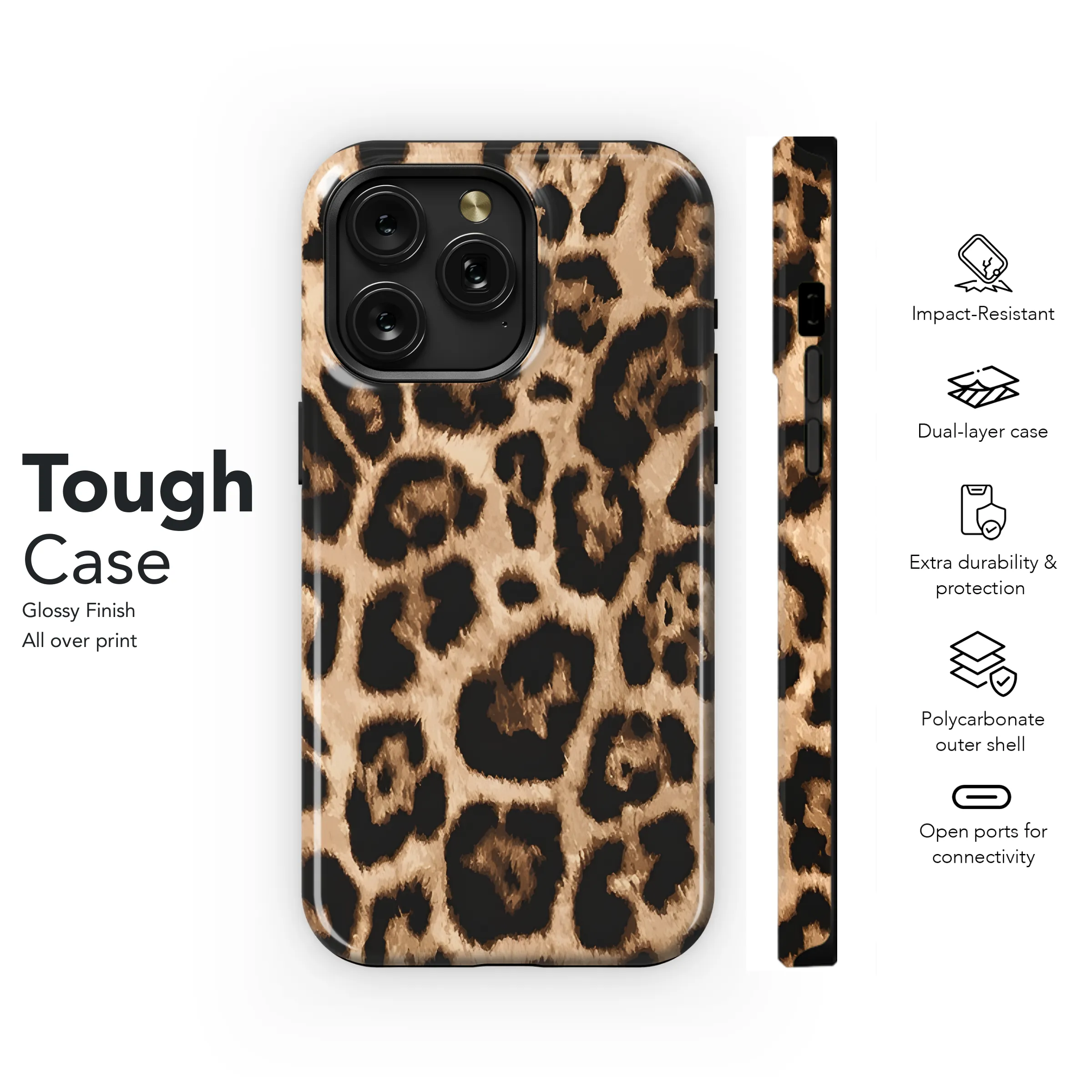 Leopard Print Phone Case iPhone Samsung Cover Pixel 2503