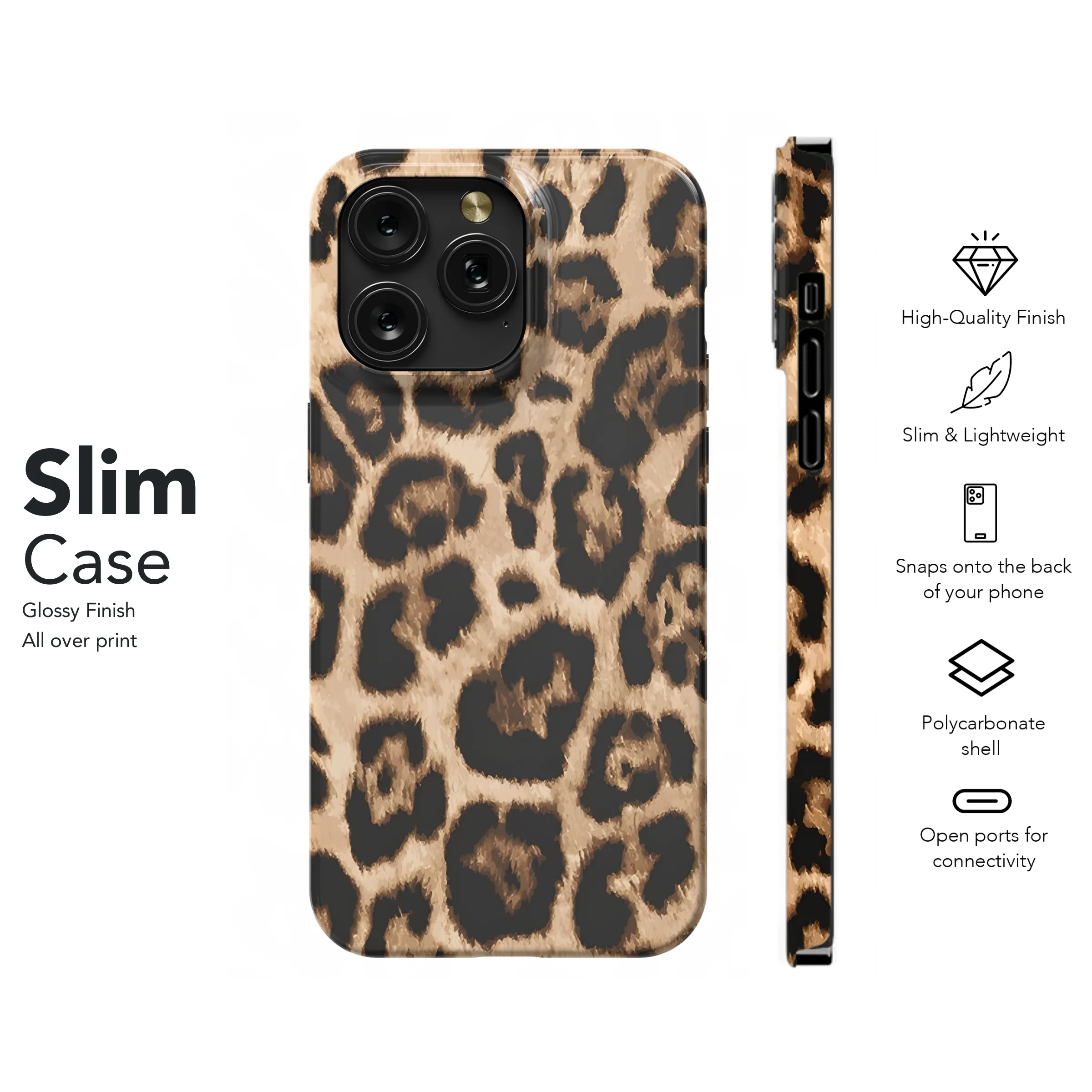 Leopard Print Phone Case iPhone Samsung Cover Pixel 2503