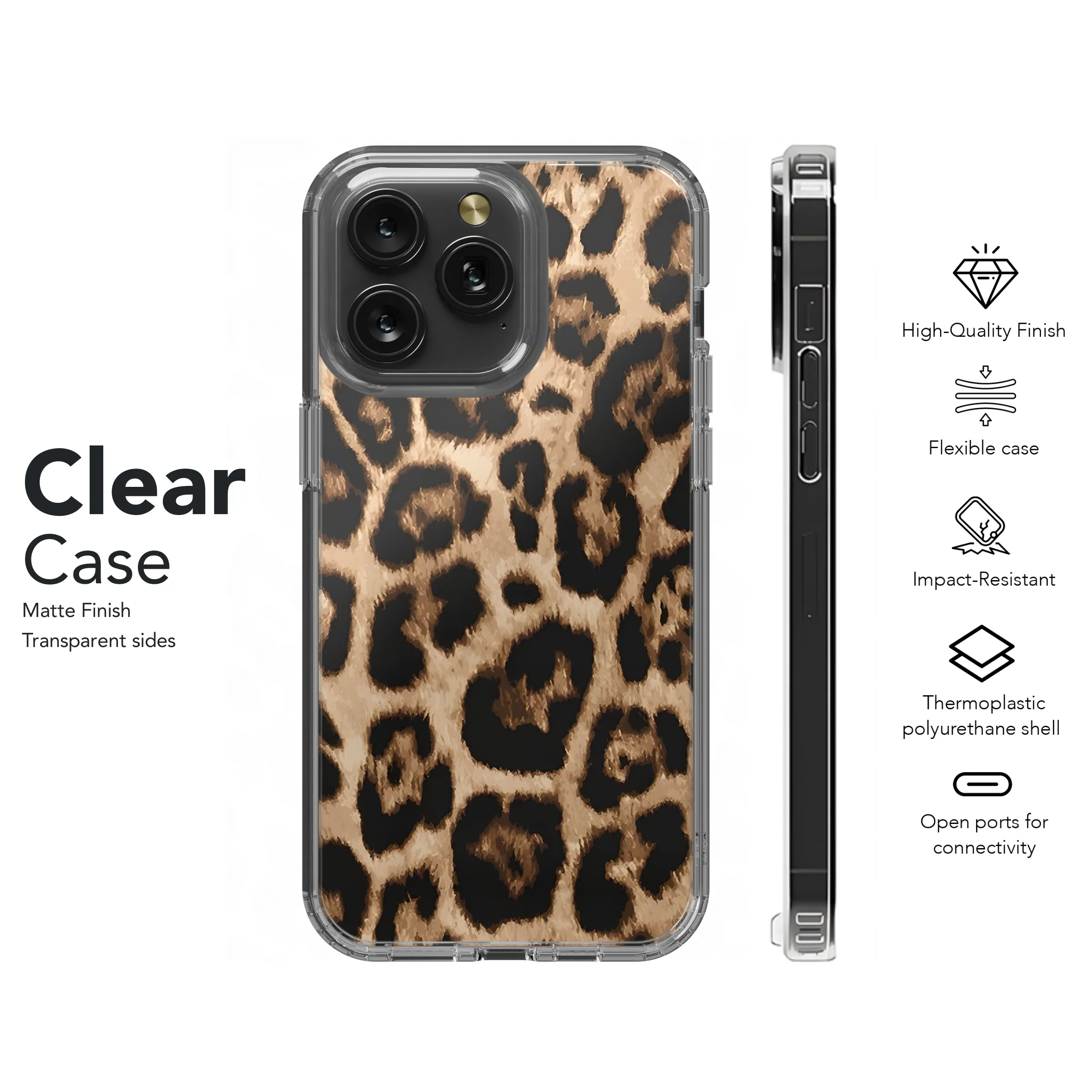 Leopard Print Phone Case iPhone Samsung Cover Pixel 2503