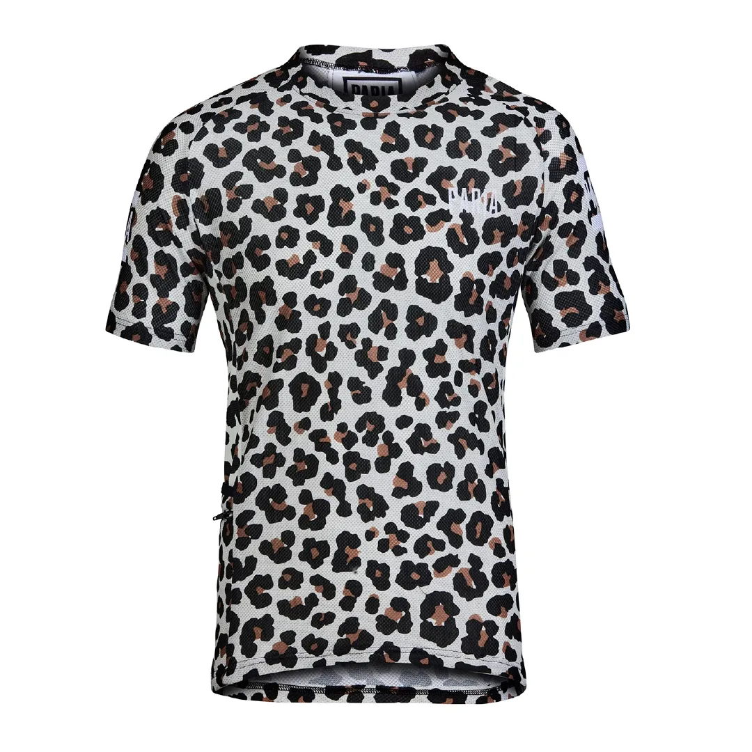 Leopard Print Short  Sleeve Gravel T-shirt