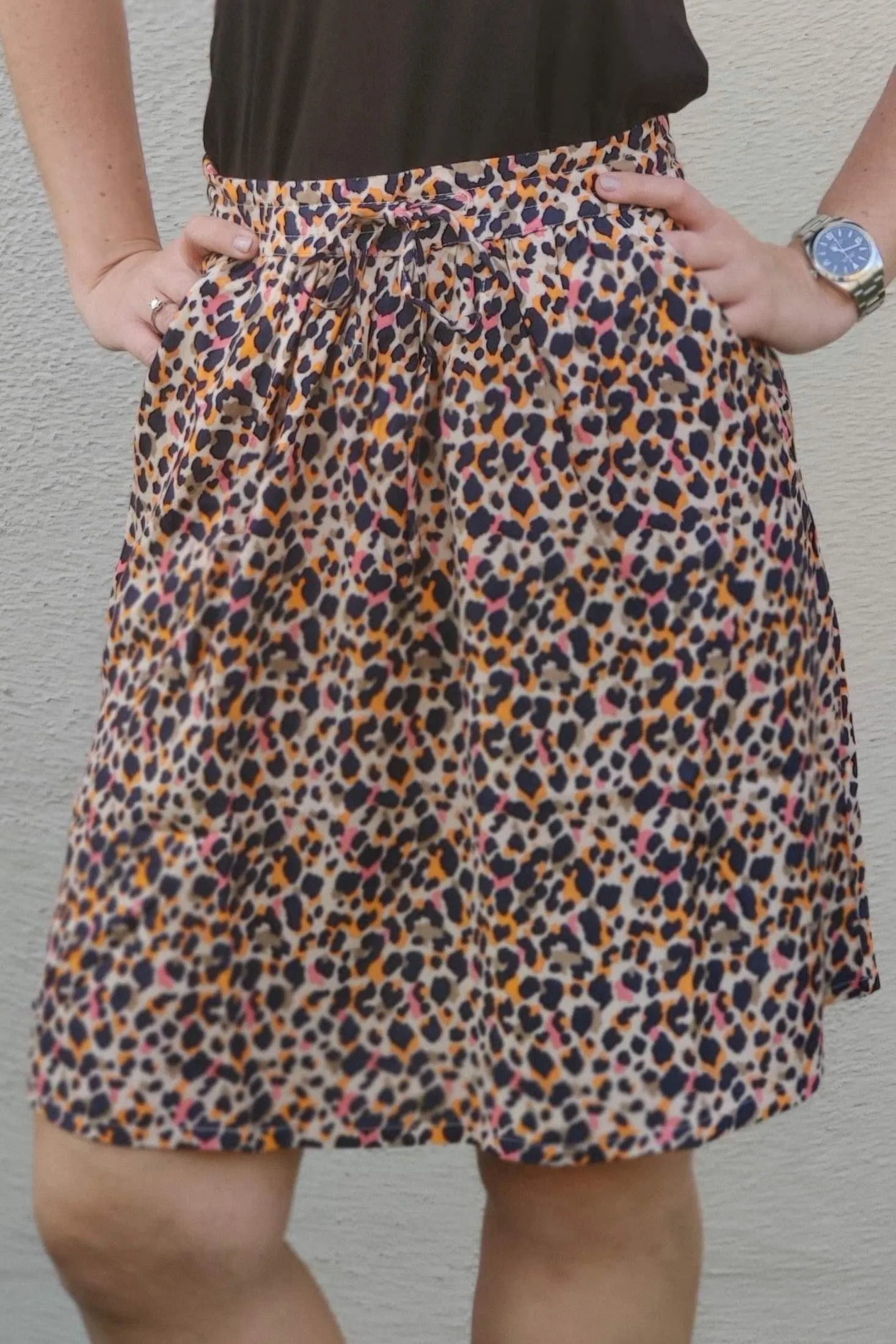 Leopard Printed Woven Skirt