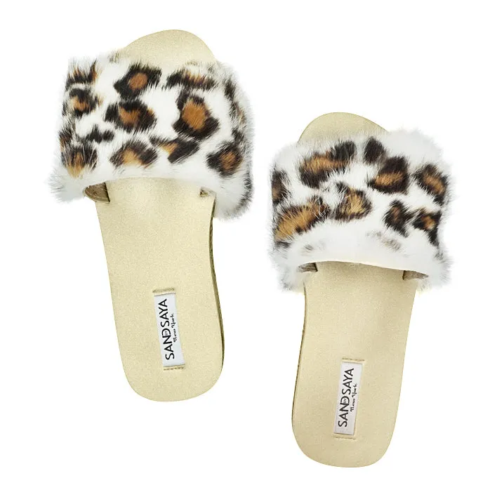 Leopard Rabbit Fur - Espadrille Flat-Genuine Fur