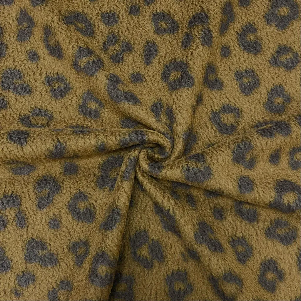 Leopard Sherpa Fur Fabric