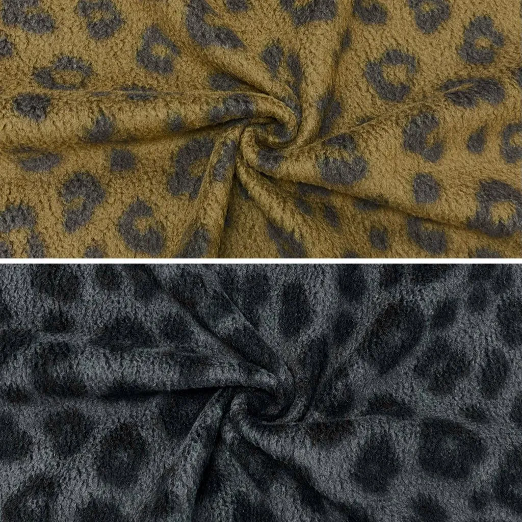 Leopard Sherpa Fur Fabric