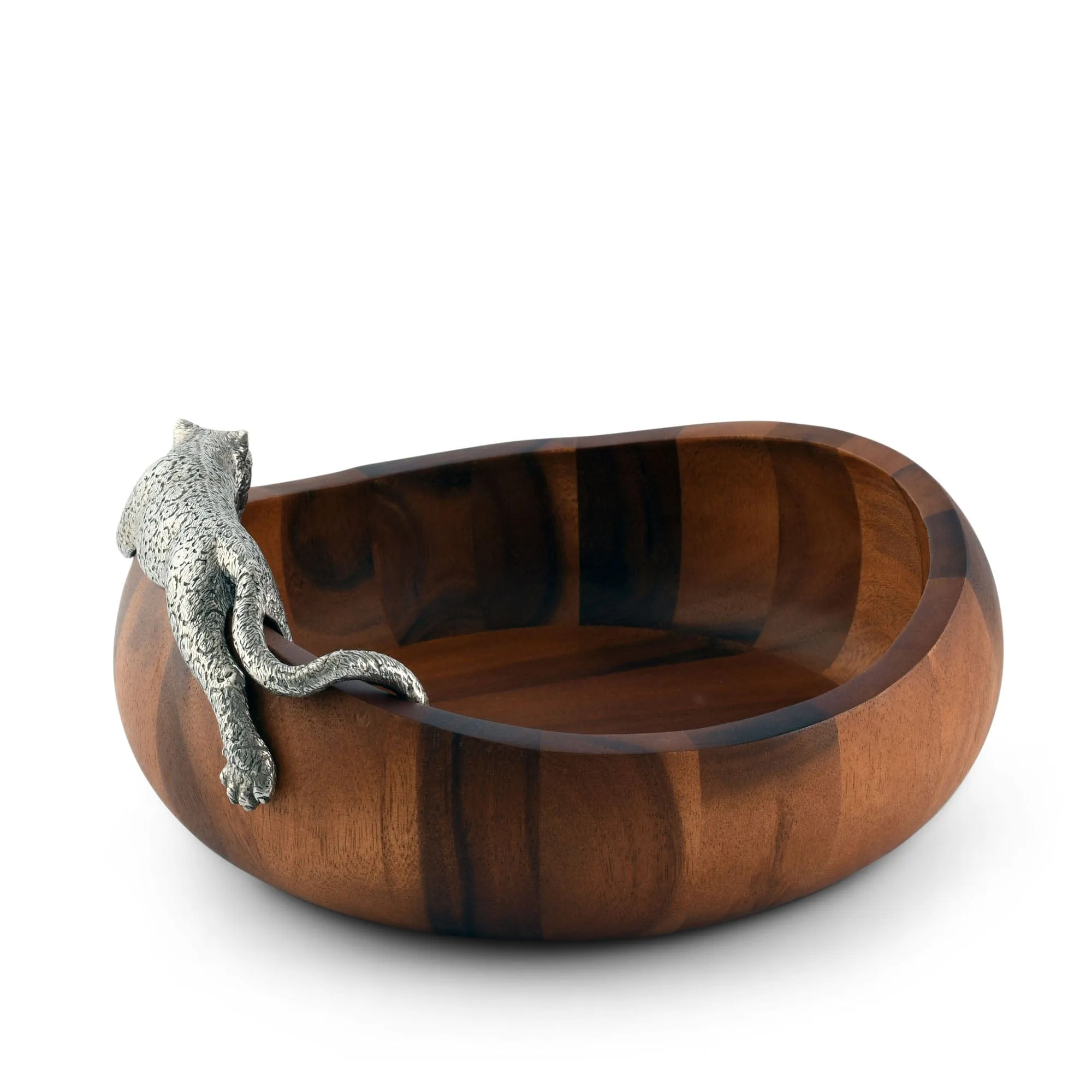 Leopard Wood Salad Bowl - Large