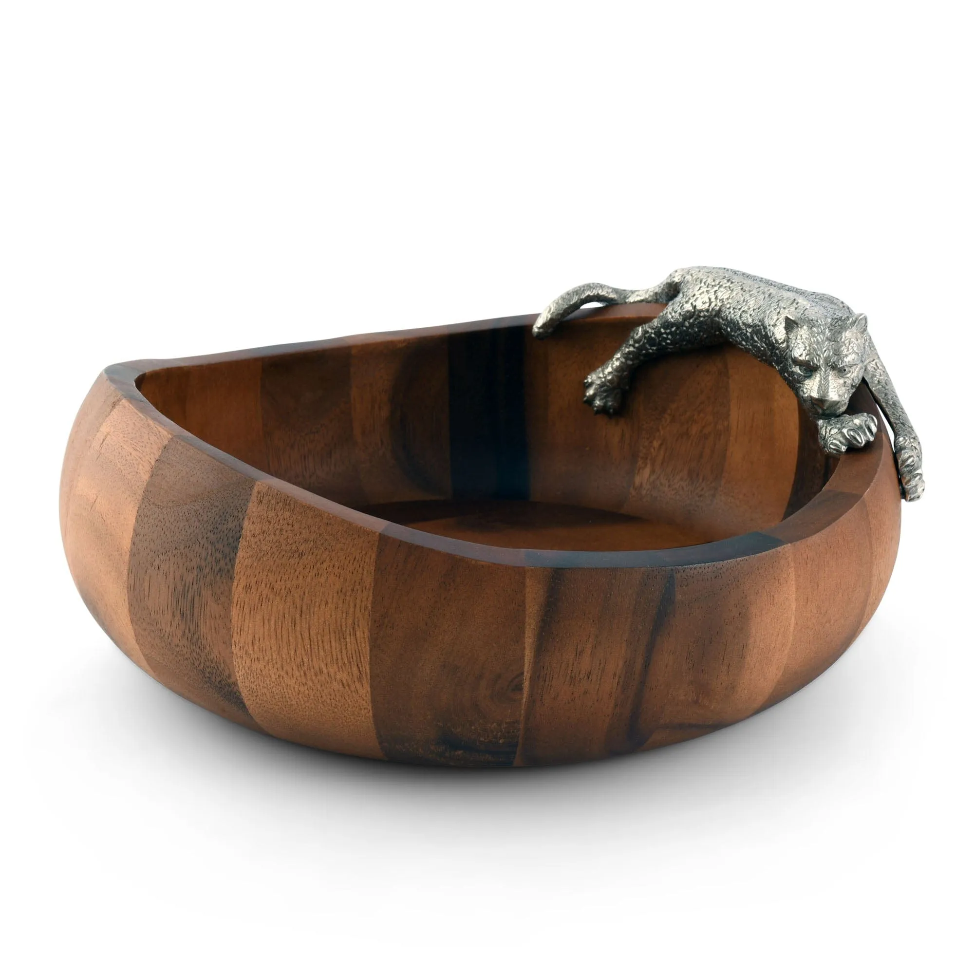 Leopard Wood Salad Bowl - Large