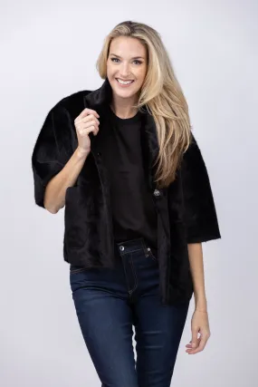 Love Token Peggy Faux Fur Top in Black