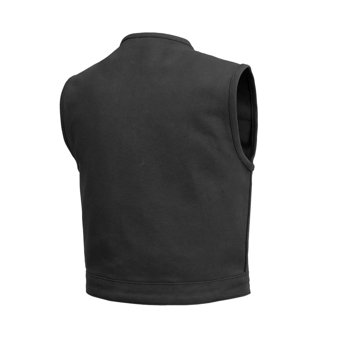 Lowside Black Men's Motorcycle Canvas Vest