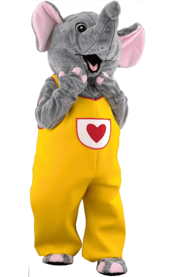 Luxury Smiling Elephant Mascot Costume