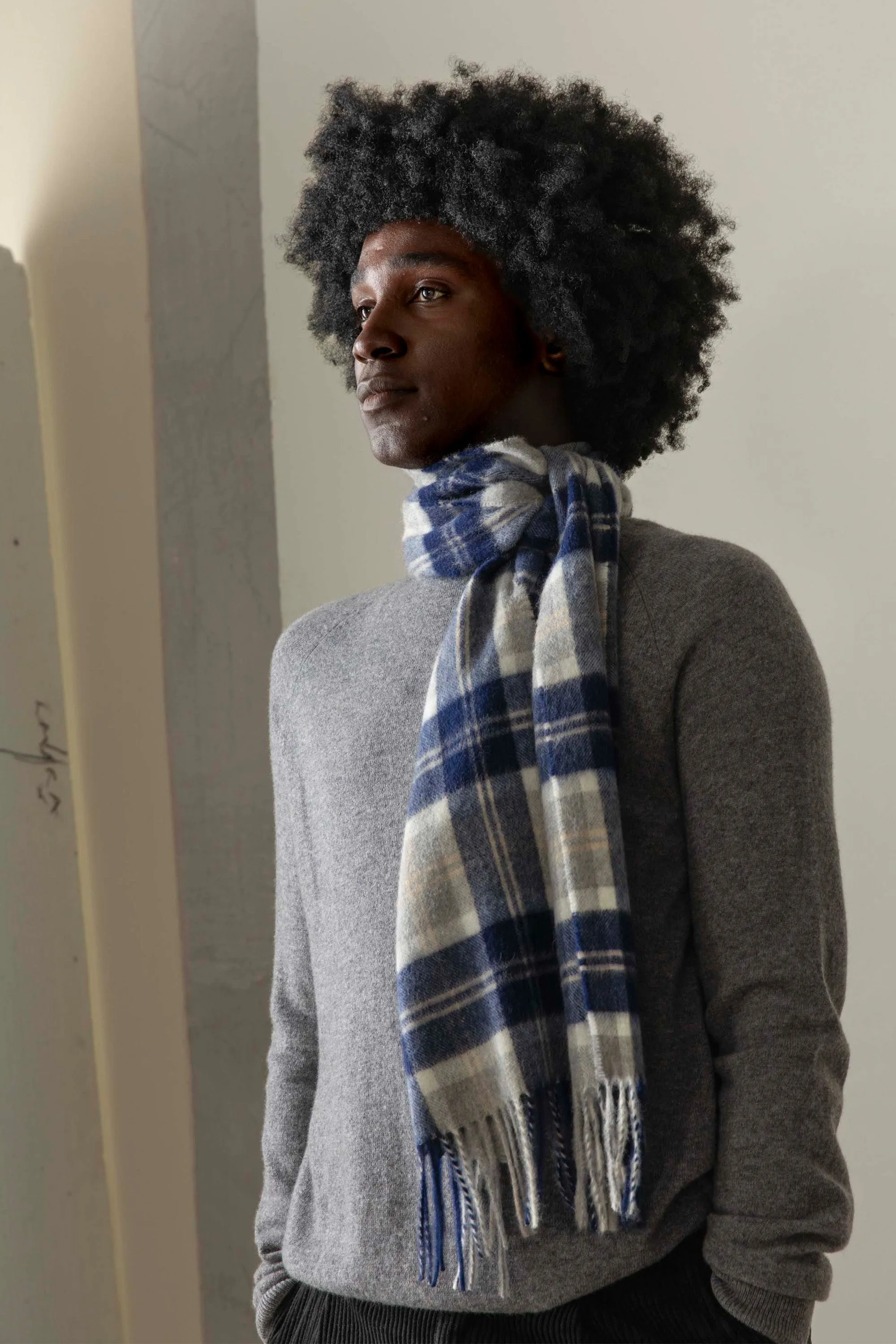 Made In Scotland Heritage Cashmere Scarf - Silver Bannockbane