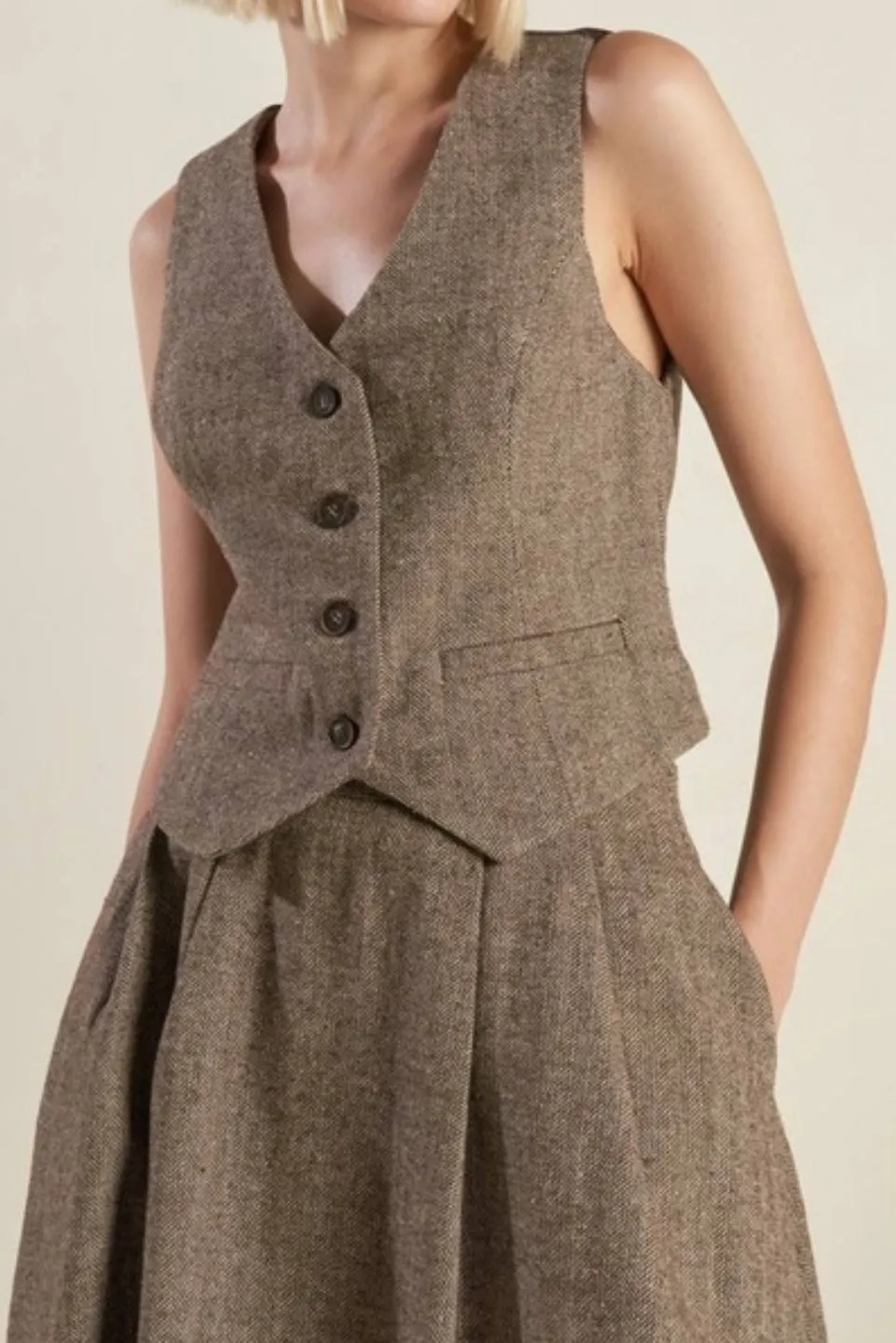 Margaret Herringbone Vest