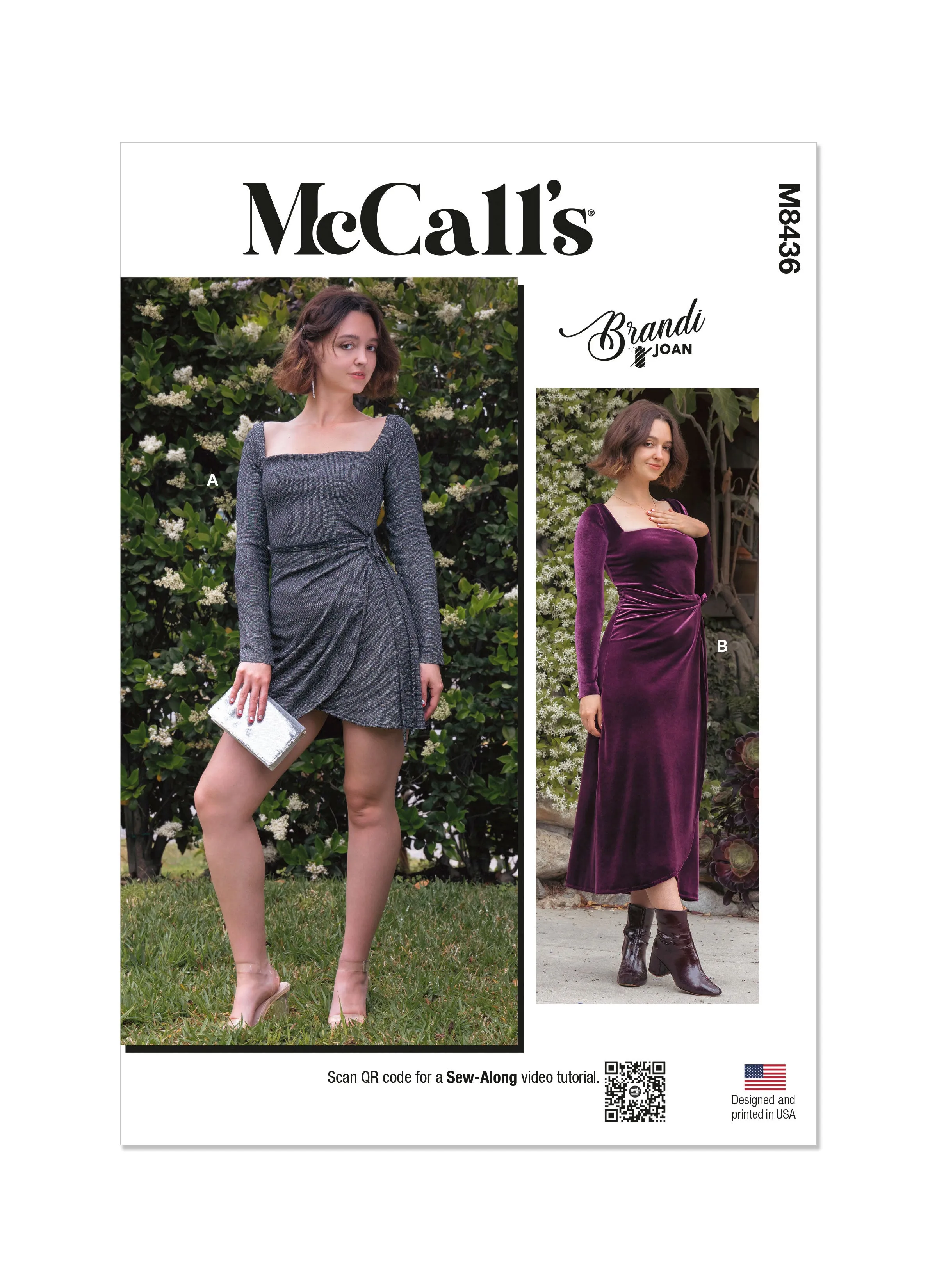 McCall's sewing pattern M8436 Misses Knit Dress by Brandi Joan