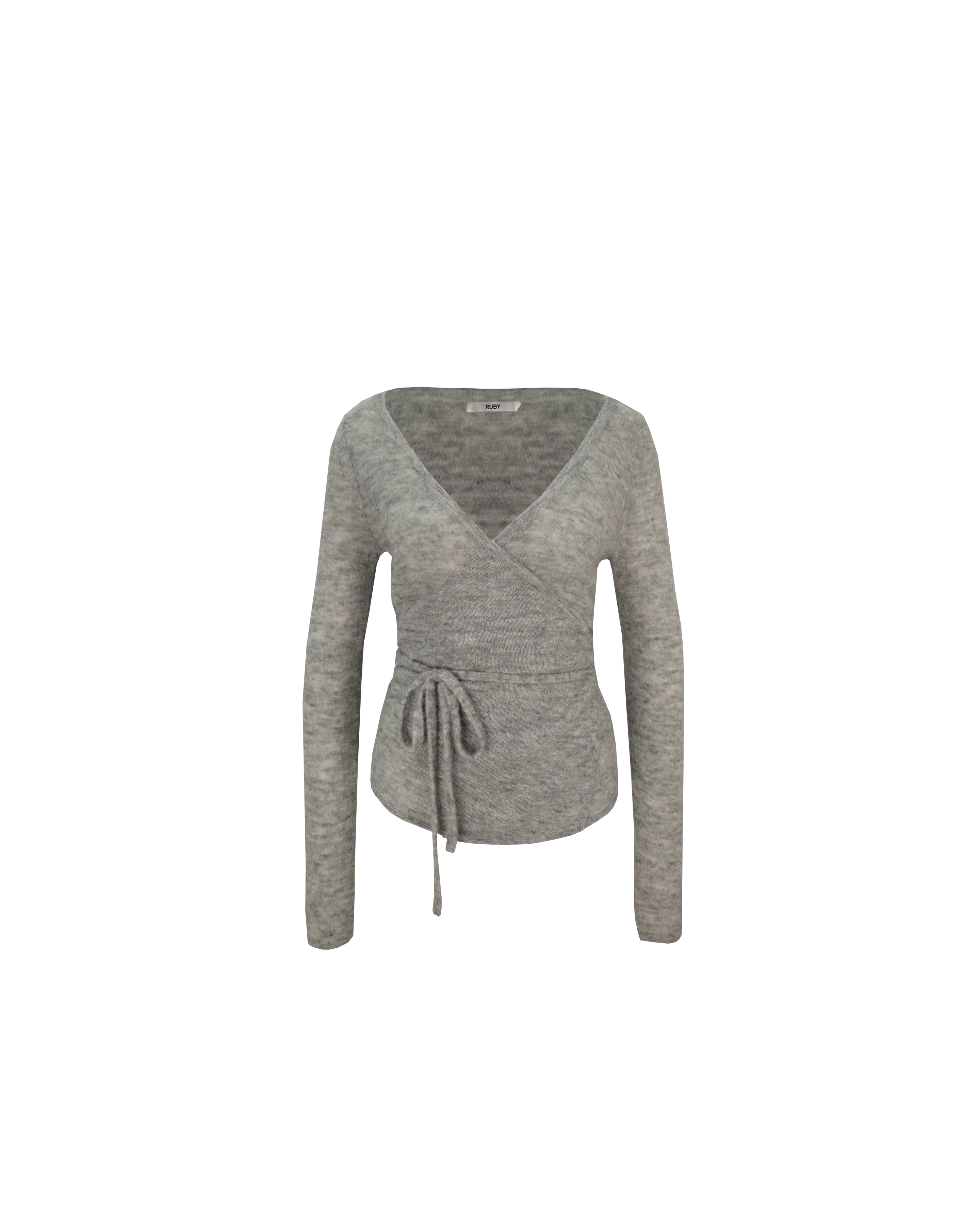 MELANIE WRAP CARDIGAN GREY MARLE