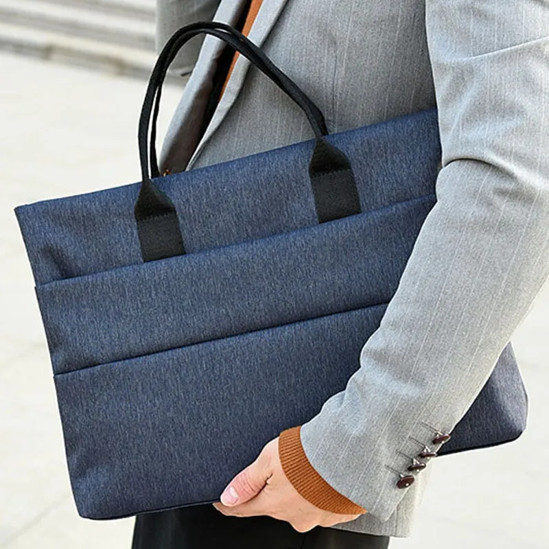 Men Canvas Multi-layer Casual Business Outdoor Portable 13.3 Inch Laptop Bag Handbag