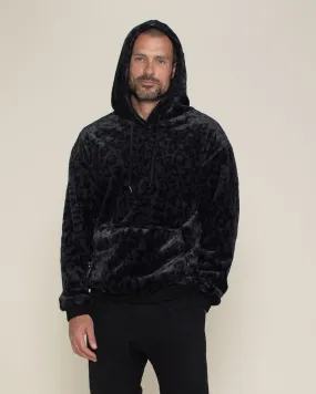 Men's Fur Hoodie | Slate Black Leopard