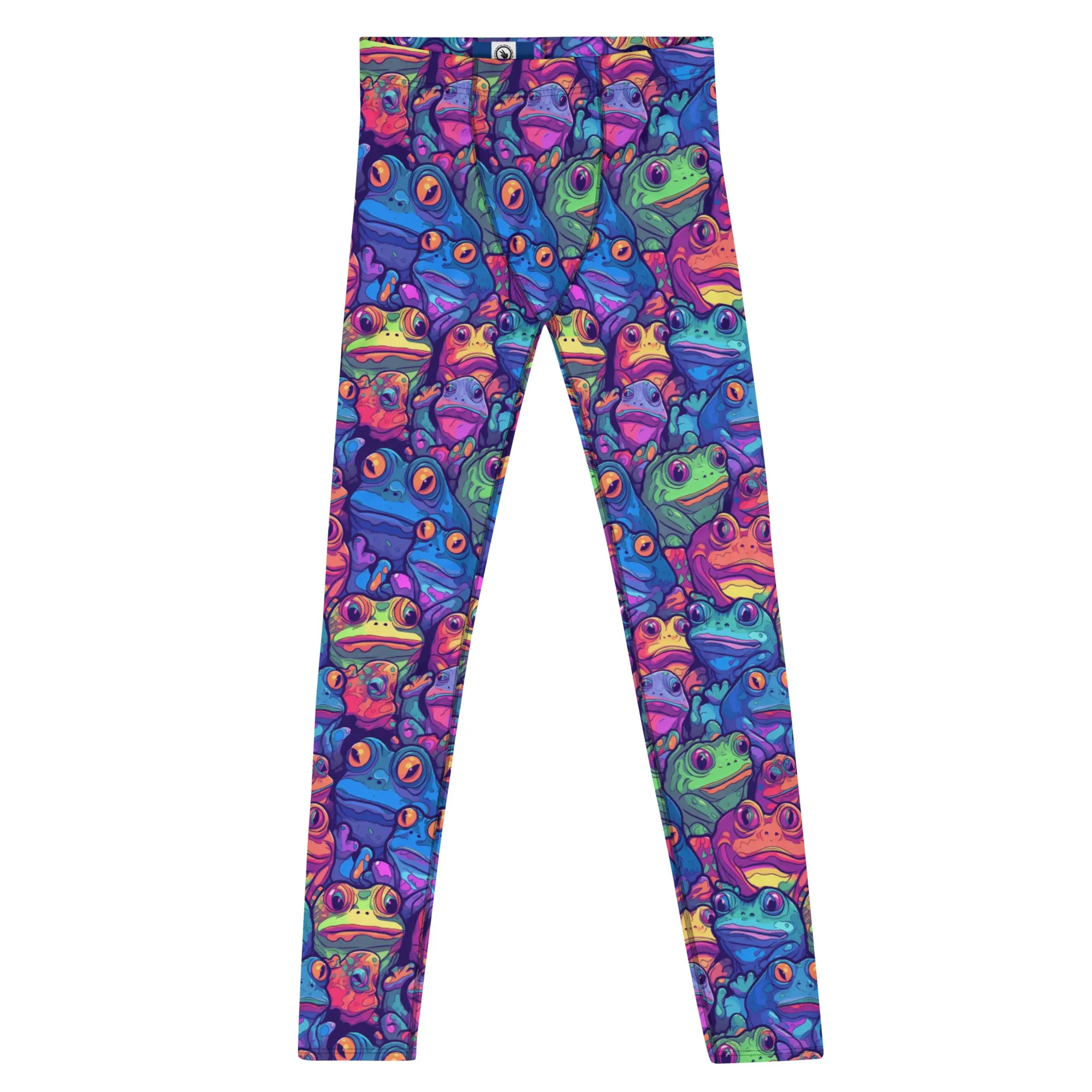 Men's Leggings, psychedelic frogs, Dance Leggings, Workout, Festival, Colorful, Gym Leggings, Mens Cycling, Printed Leggings, Yoga Pants