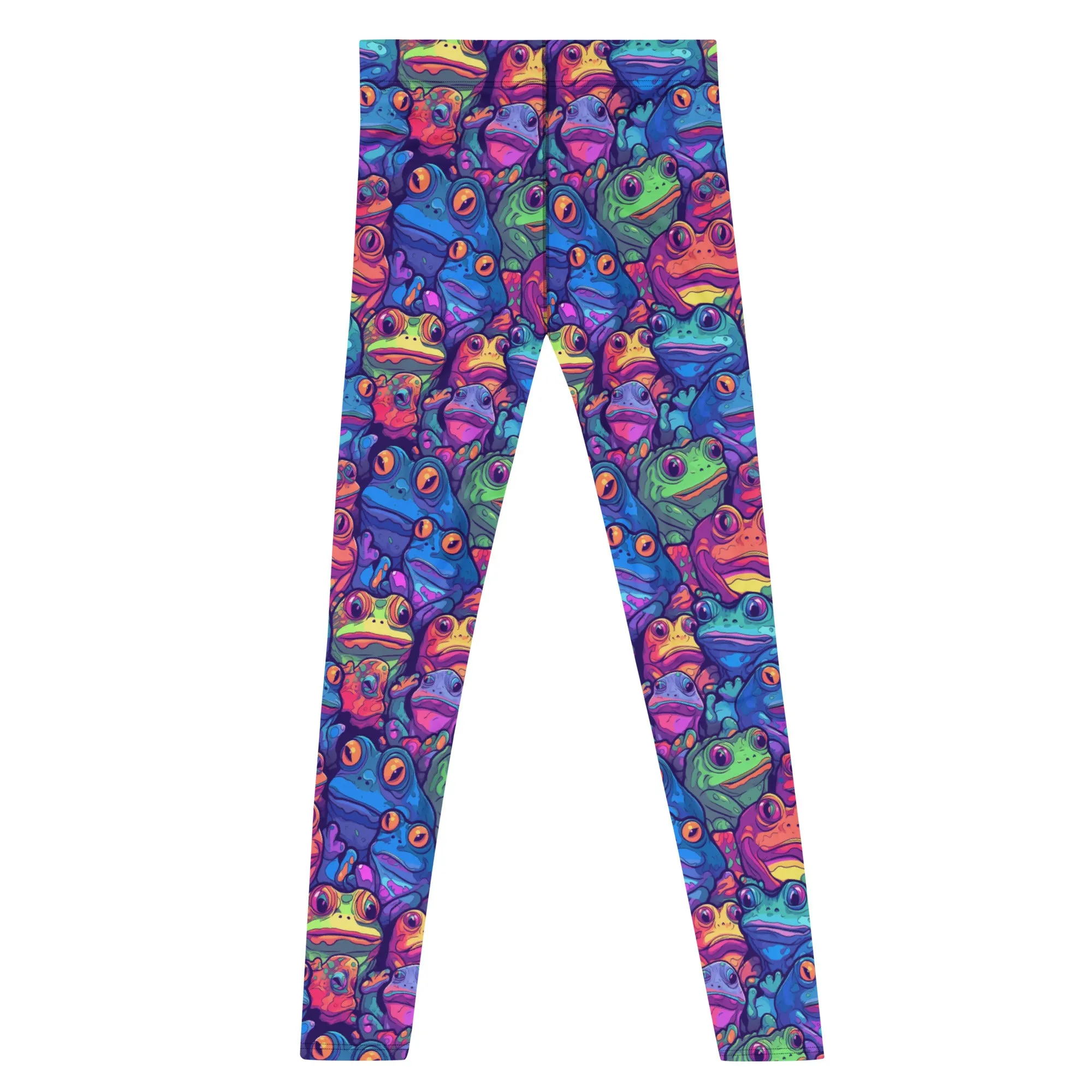 Men's Leggings, psychedelic frogs, Dance Leggings, Workout, Festival, Colorful, Gym Leggings, Mens Cycling, Printed Leggings, Yoga Pants