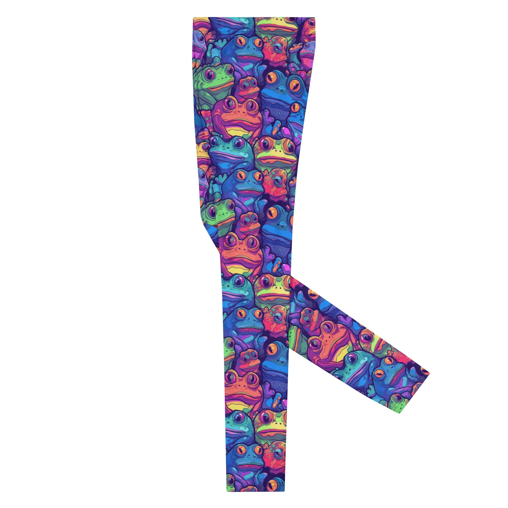 Men's Leggings, psychedelic frogs, Dance Leggings, Workout, Festival, Colorful, Gym Leggings, Mens Cycling, Printed Leggings, Yoga Pants