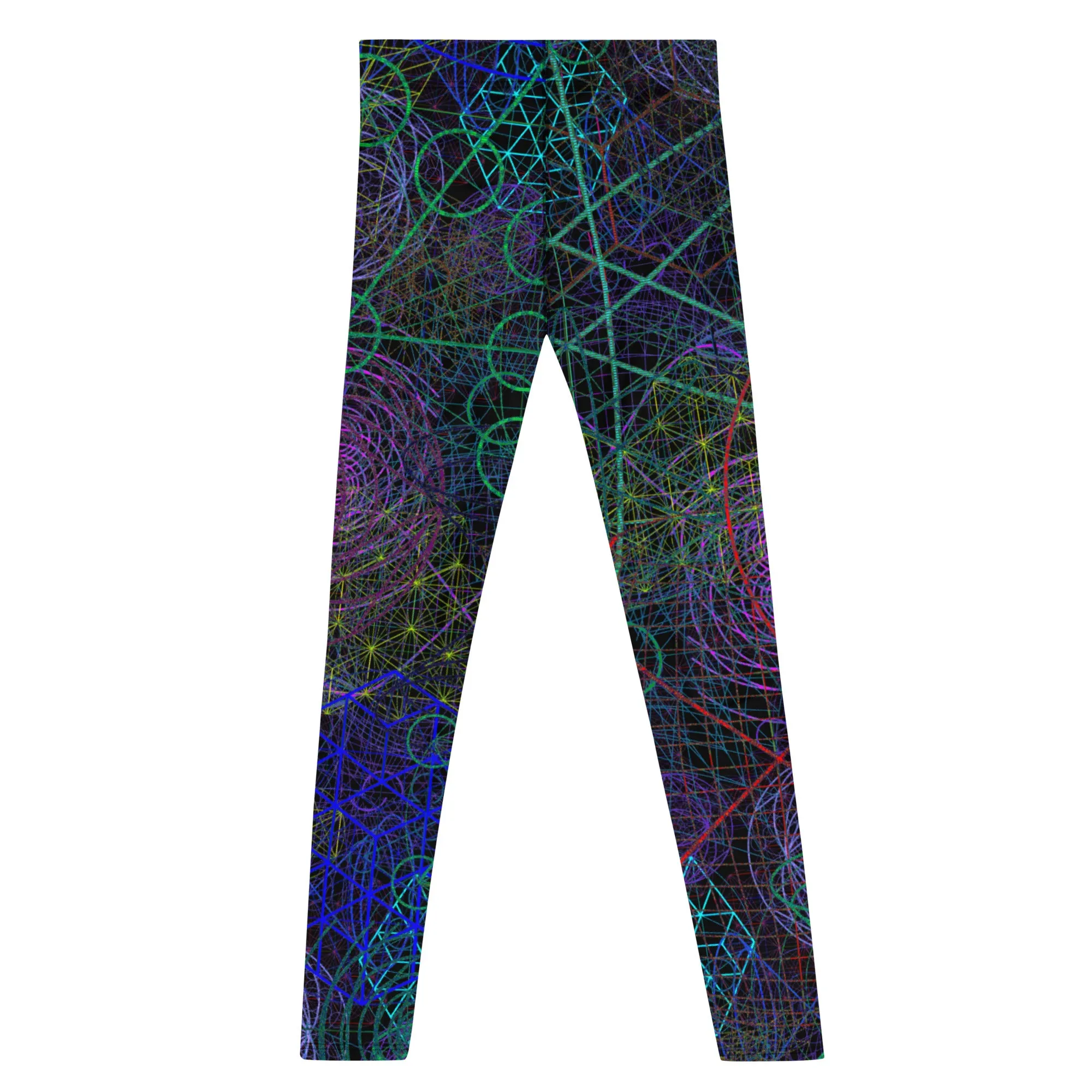 Men's Leggings, Rave Pants, Festival Tights, Gym, Wrestling Tights, Yoga, Multicolor, Black