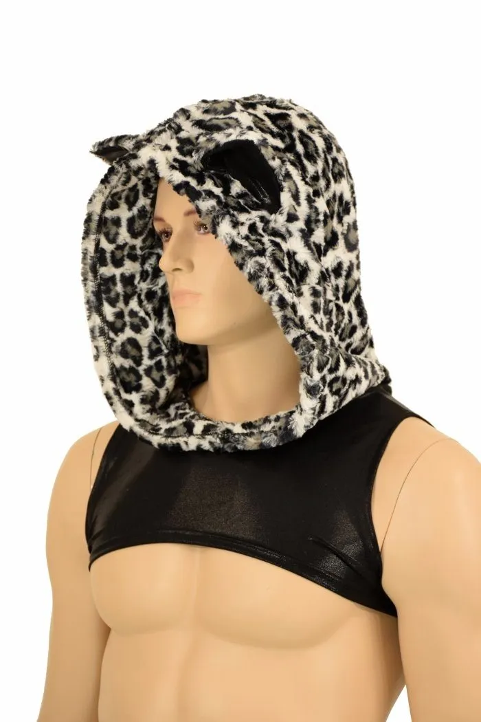 Mens Snow Leopard Minky Bolero