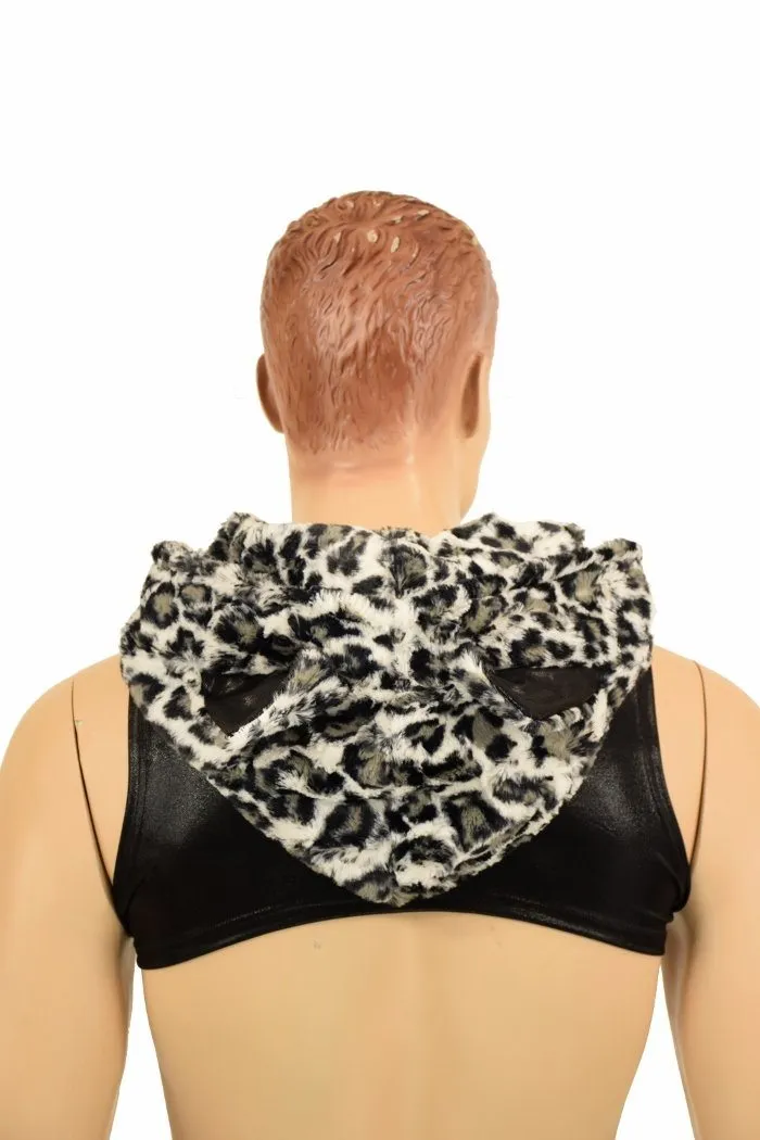 Mens Snow Leopard Minky Bolero