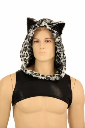 Mens Snow Leopard Minky Bolero