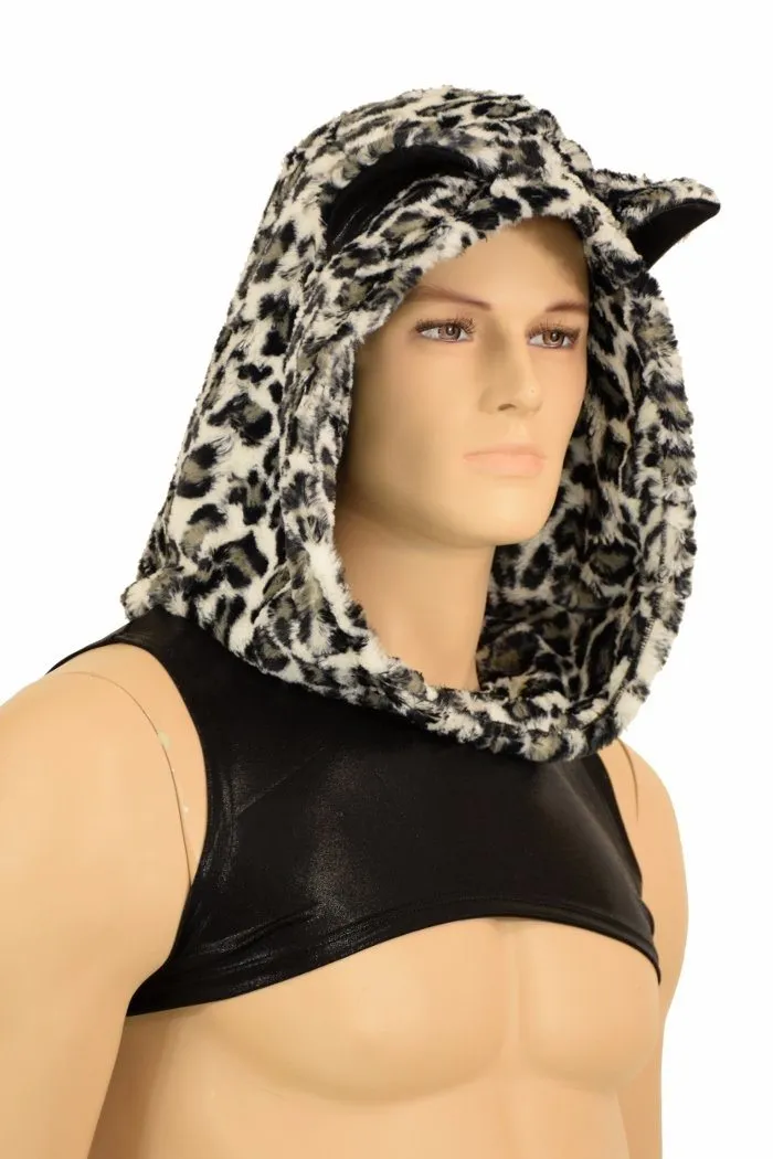 Mens Snow Leopard Minky Bolero