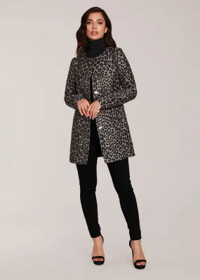 Metallic Leopard Print Coat