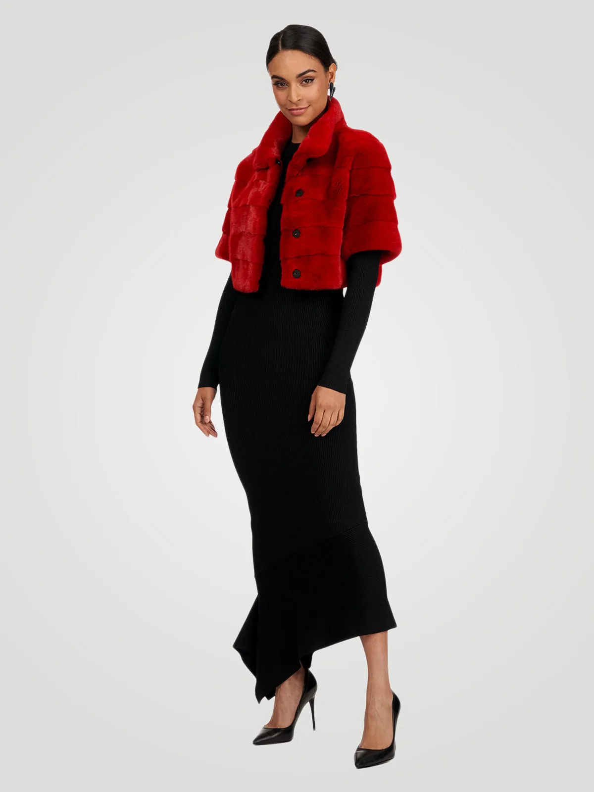 Mink Fur Bolero with Cropped Sleeves