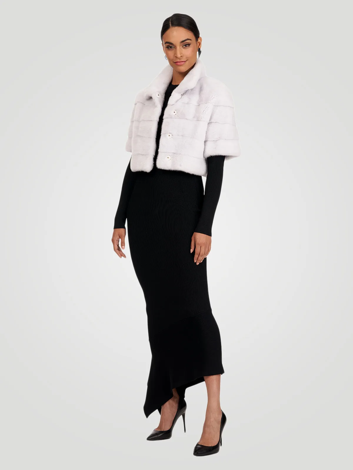 Mink Fur Bolero with Cropped Sleeves