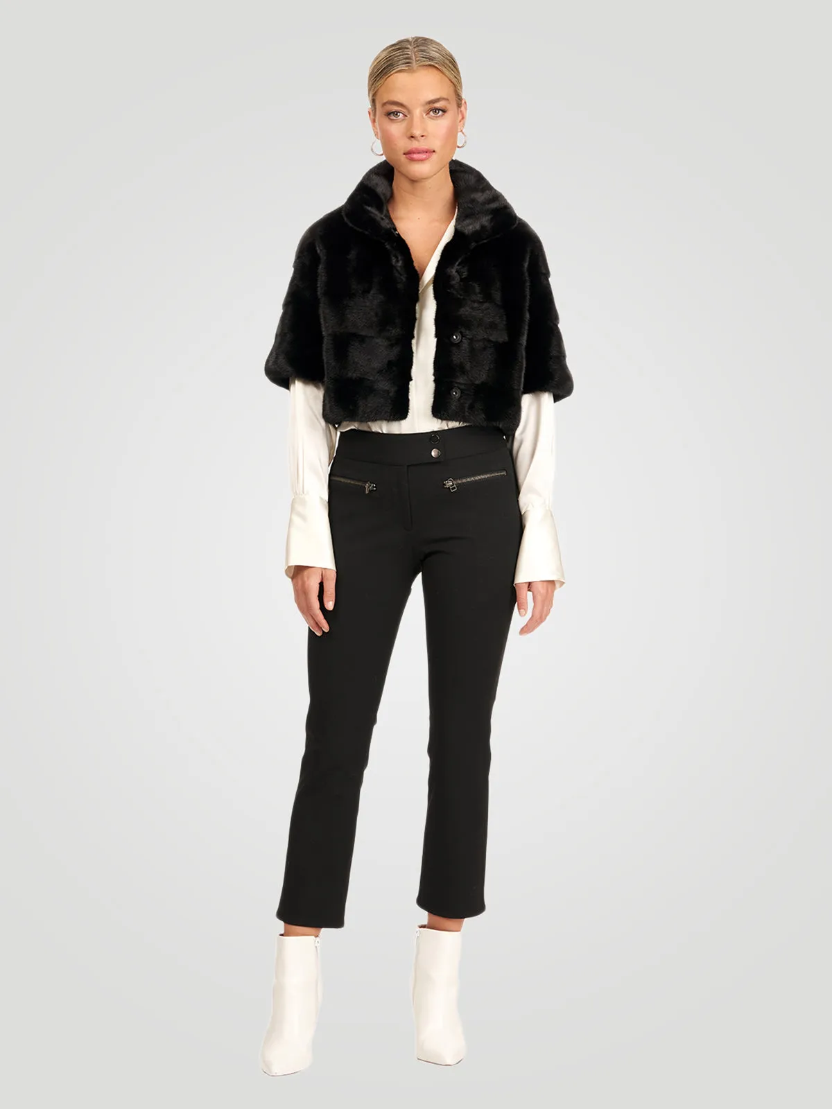 Mink Fur Bolero with Cropped Sleeves