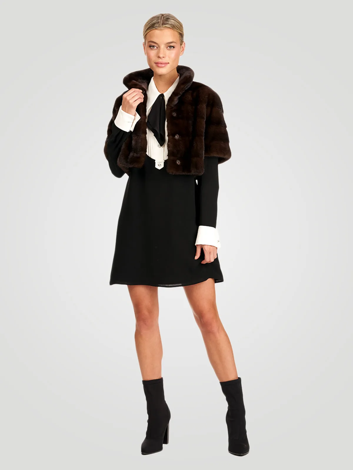 Mink Fur Bolero with Cropped Sleeves