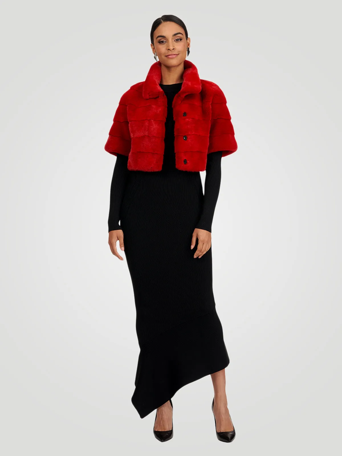 Mink Fur Bolero with Cropped Sleeves