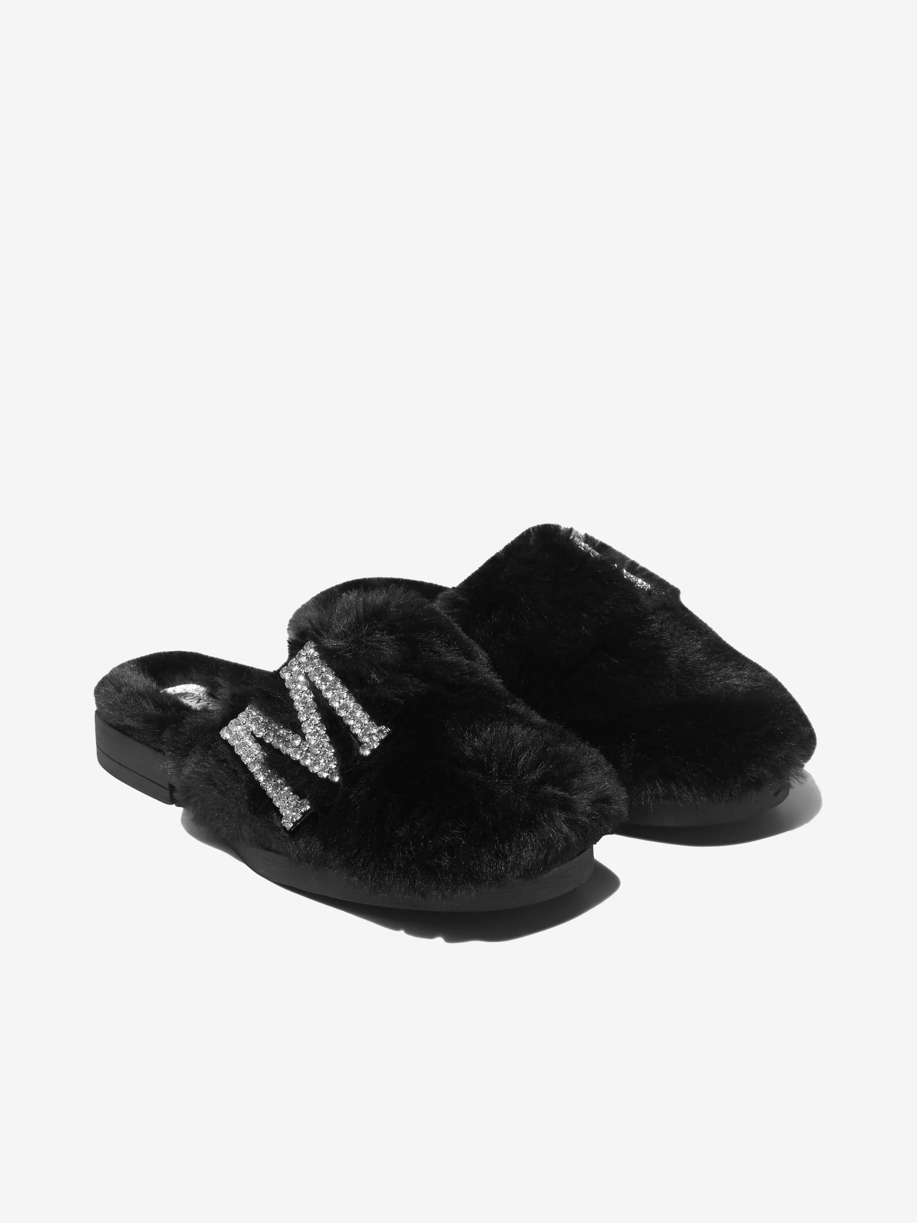 Monnalisa Girls Faux Fur Mules