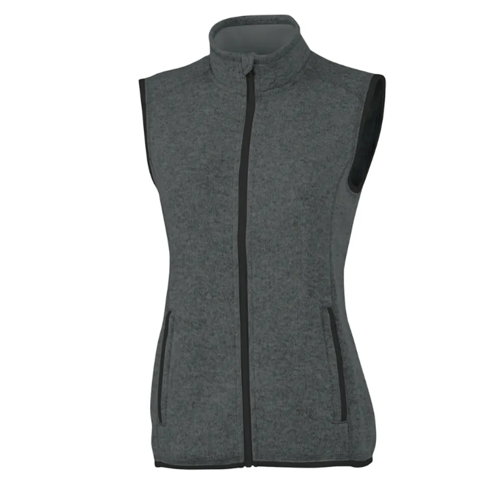 Monogram Embroidered Knit Fleece Vest for Women