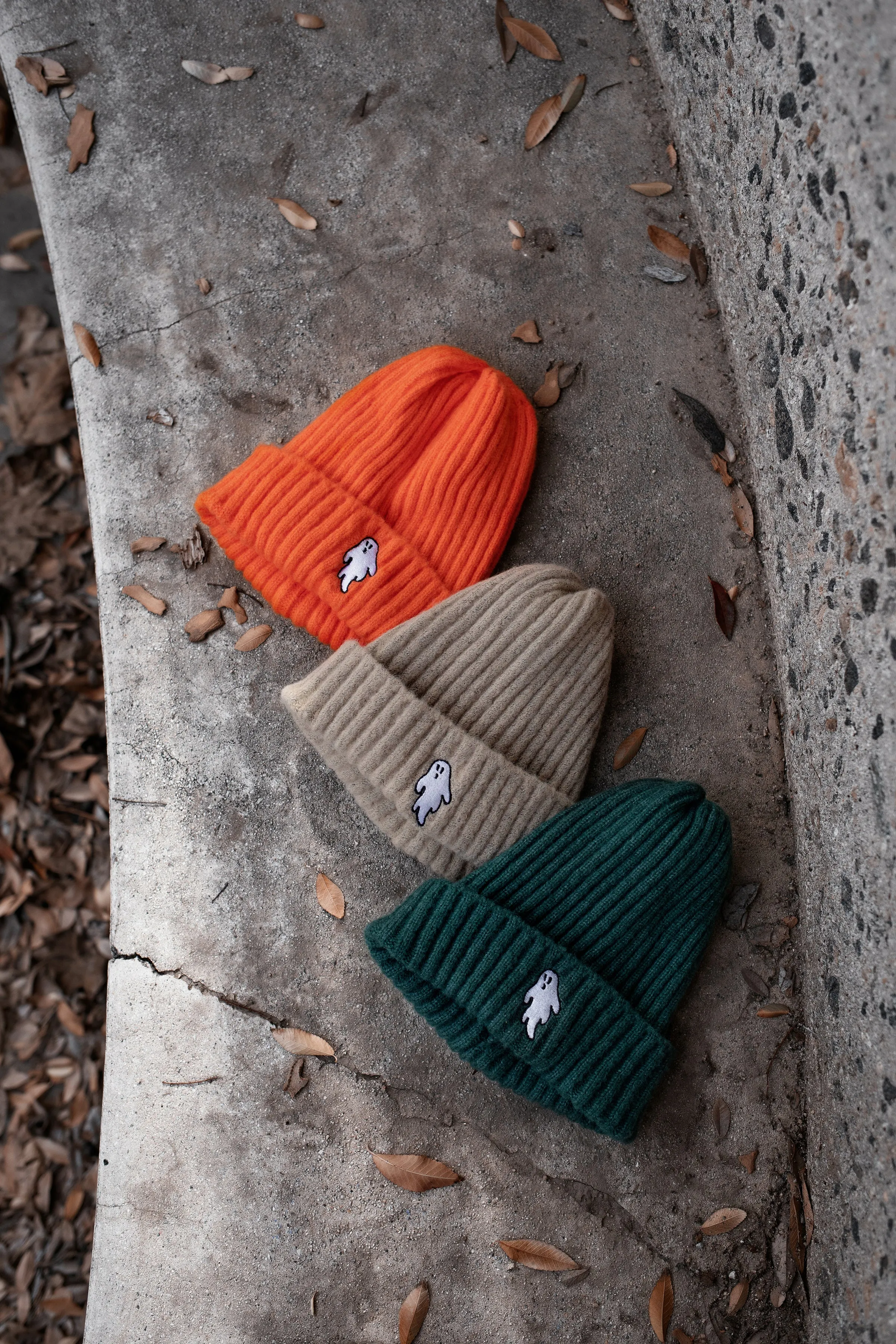 Myers Teal | Ghostie Embroidered & Reversible Knit Beanie