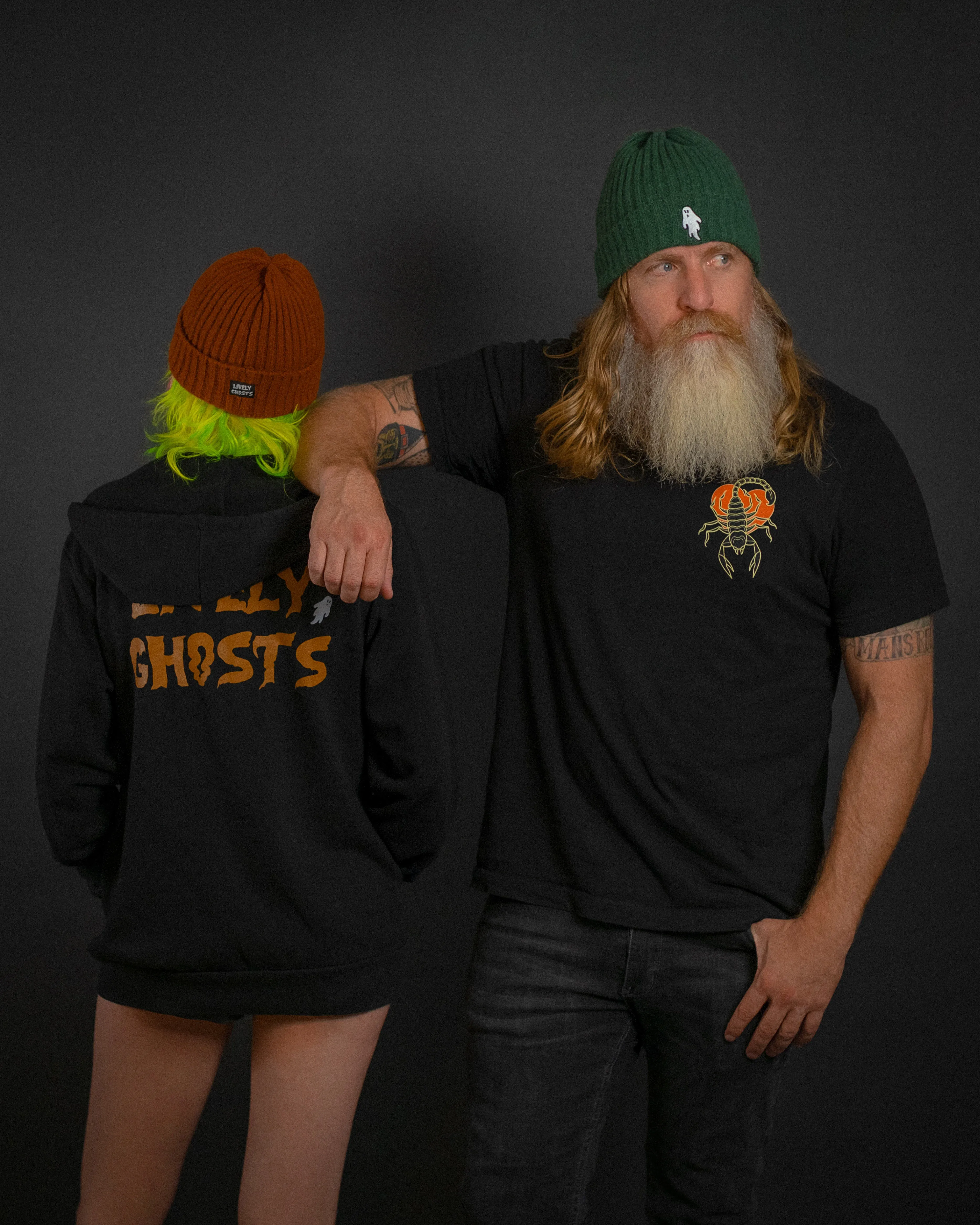 Myers Teal | Ghostie Embroidered & Reversible Knit Beanie