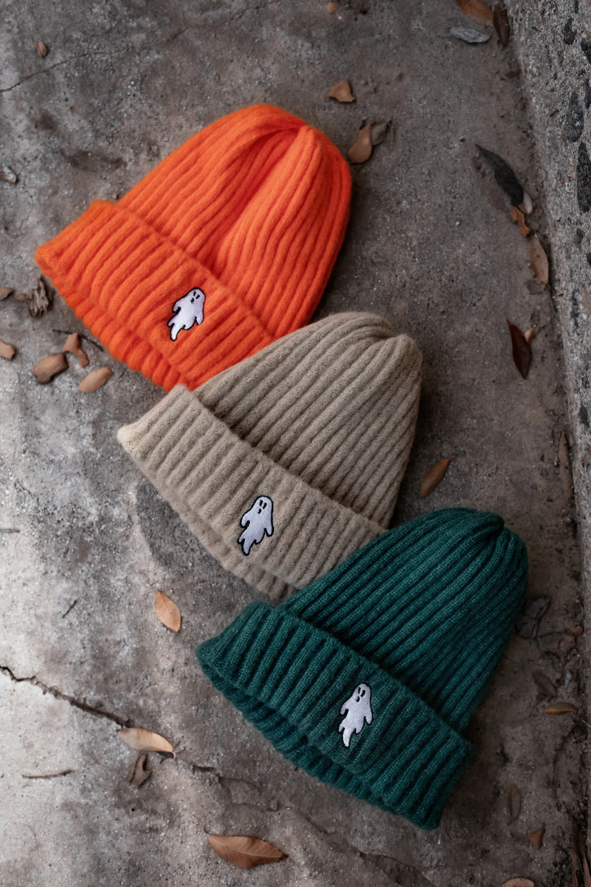 Myers Teal | Ghostie Embroidered & Reversible Knit Beanie