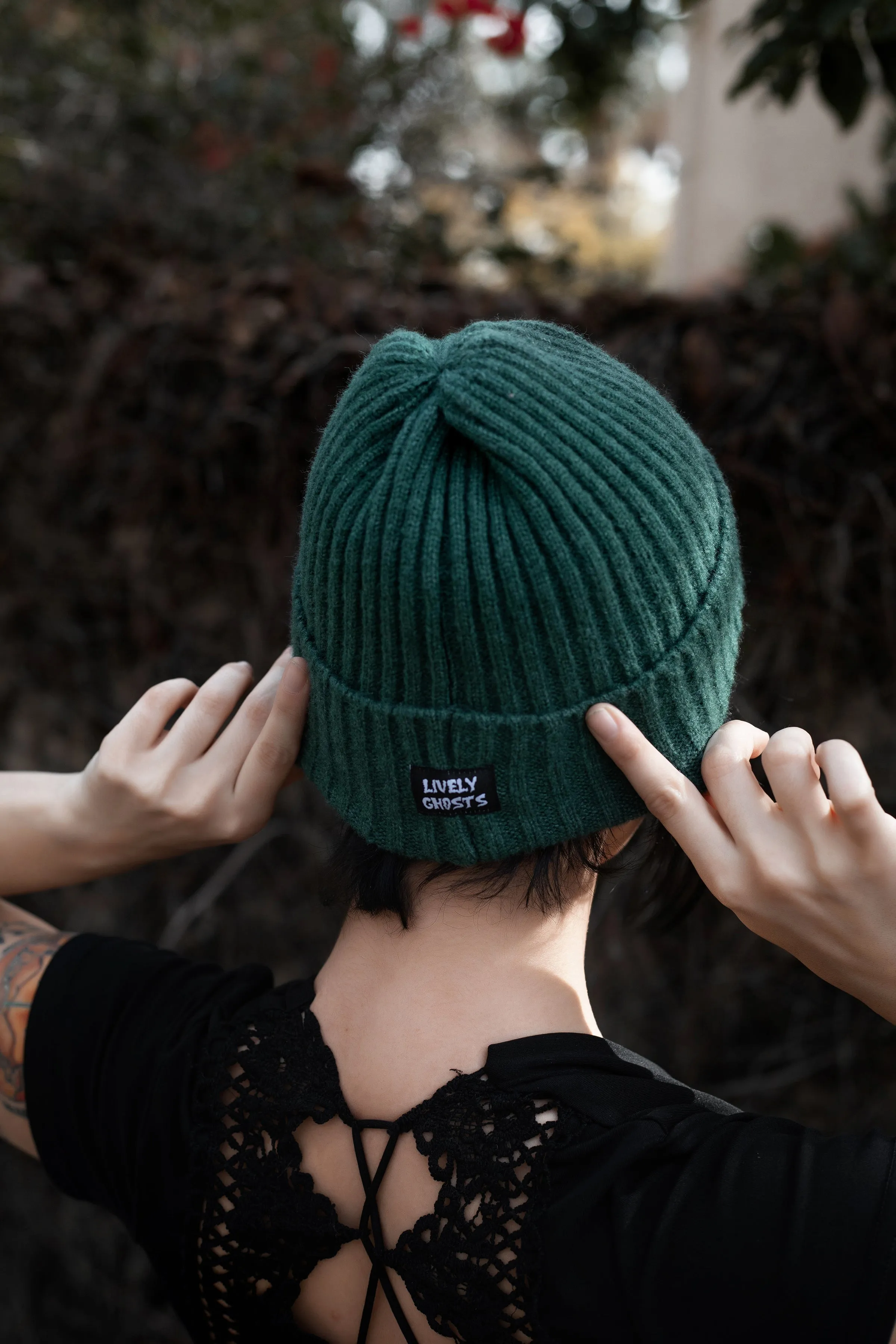 Myers Teal | Ghostie Embroidered & Reversible Knit Beanie