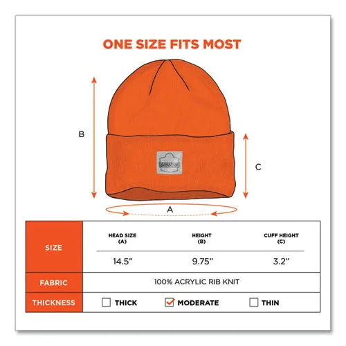 N-ferno 6806 Cuffed Rib Knit Winter Hat, One Size Fits Most, Orange