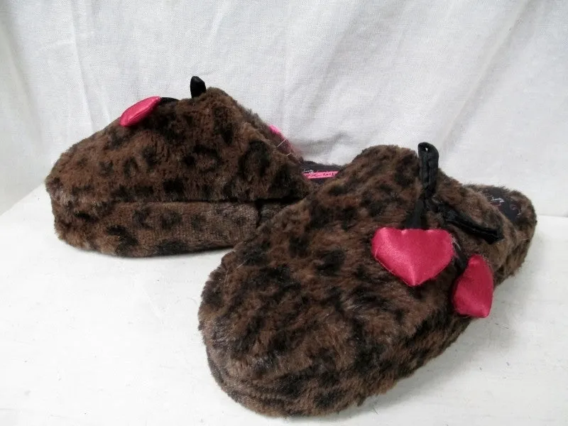 NEW Womens BETSEY JOHNSON LEOPARD Fur Slippers Knit 9/10 Shoes NWT Booties