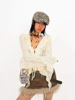 Nico Molly Boho Crochet Cardigan - Cream (Women's)