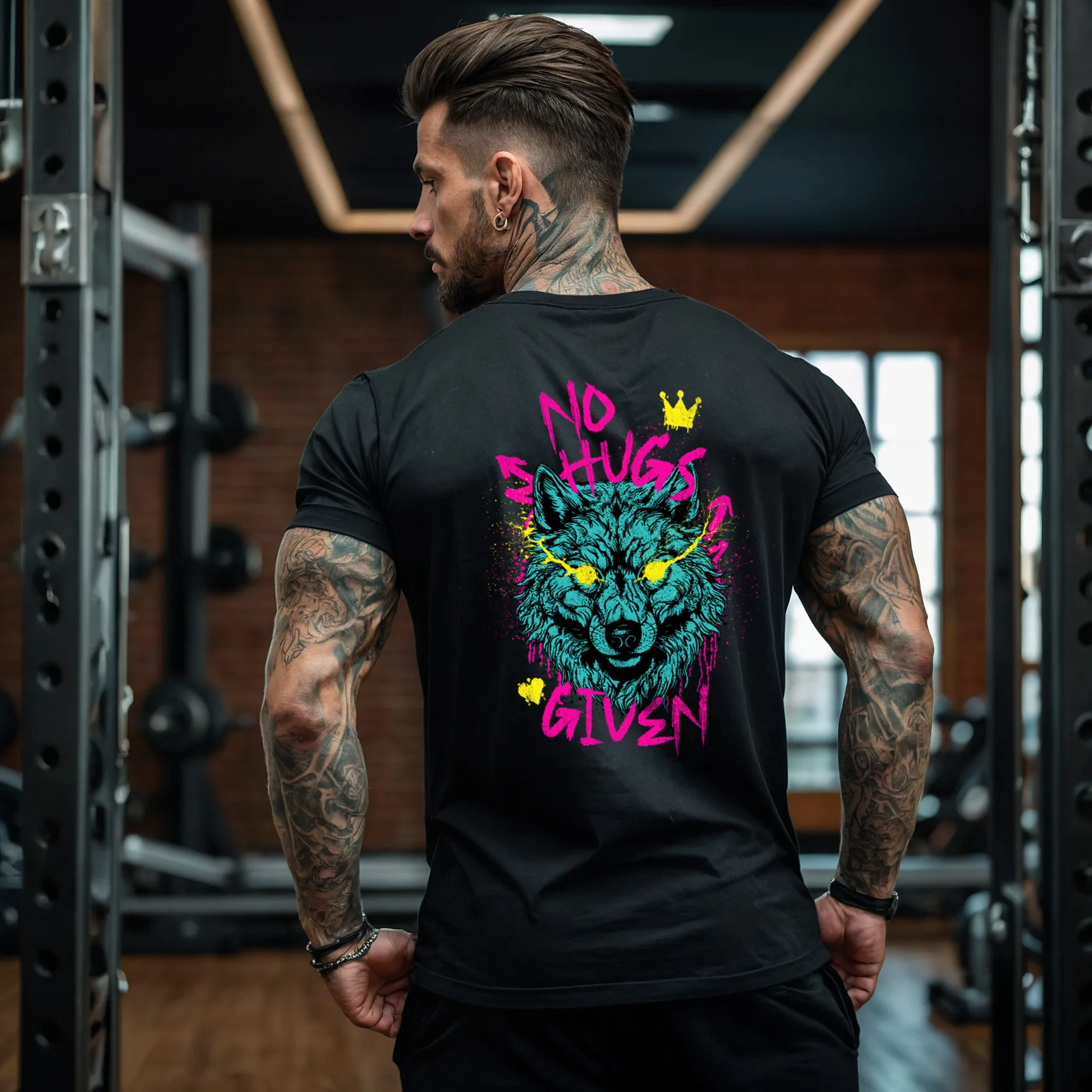 NO HUGS GIVEN Wolf Unisex Crewneck T-Shirt