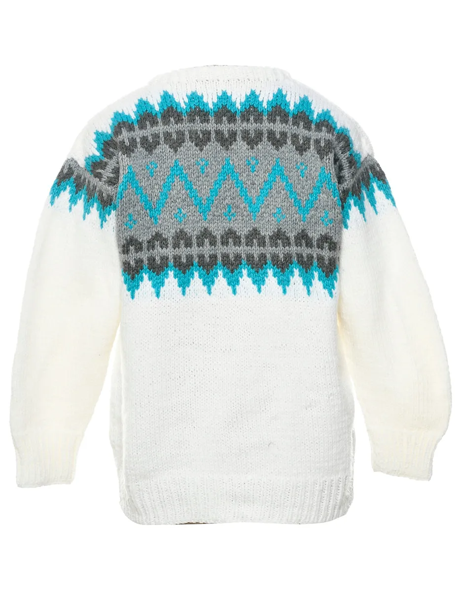 Nordic White Jumper - M