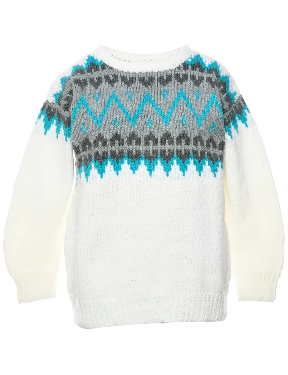 Nordic White Jumper - M