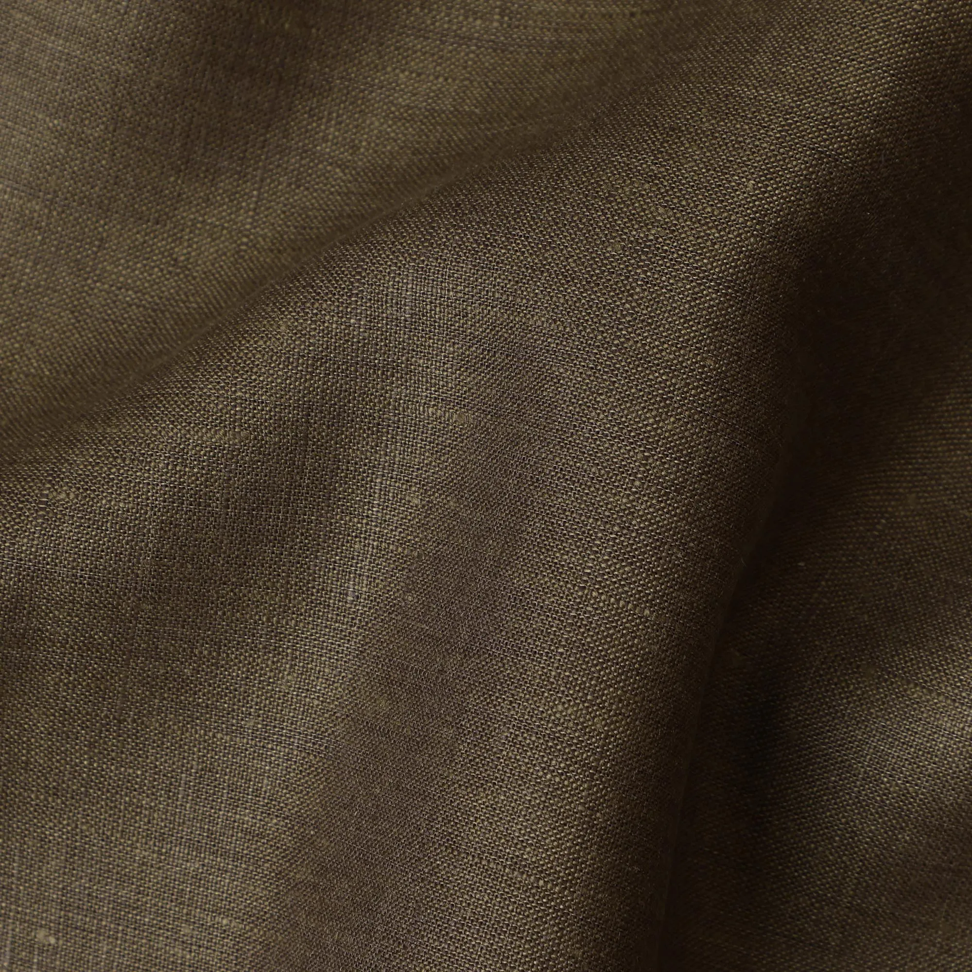 Olive Brown Pure Linen Fabric for Tailoring, 60 Lea, 150 cm Width-D20559