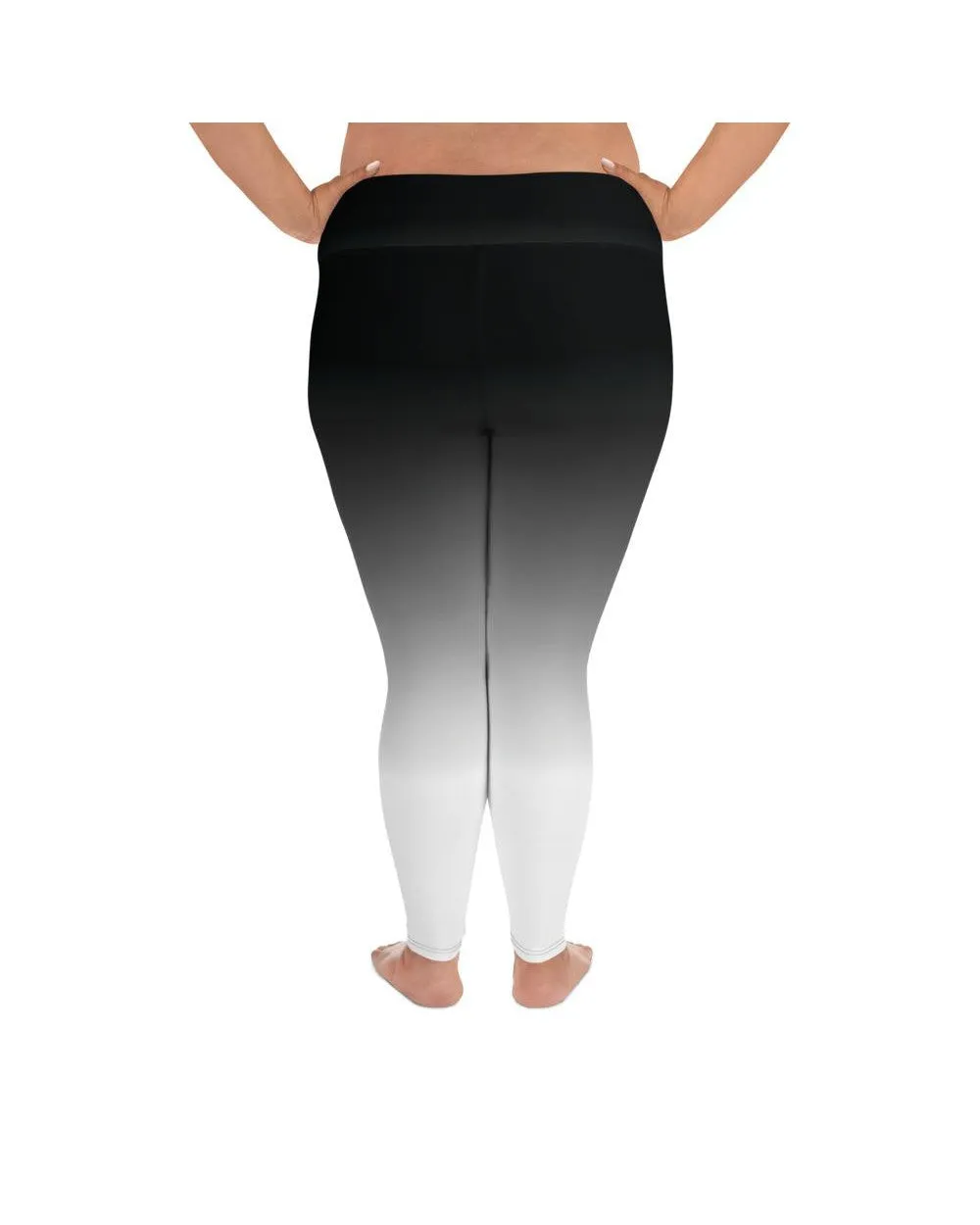 Ombre Black to White Plus Size Leggings