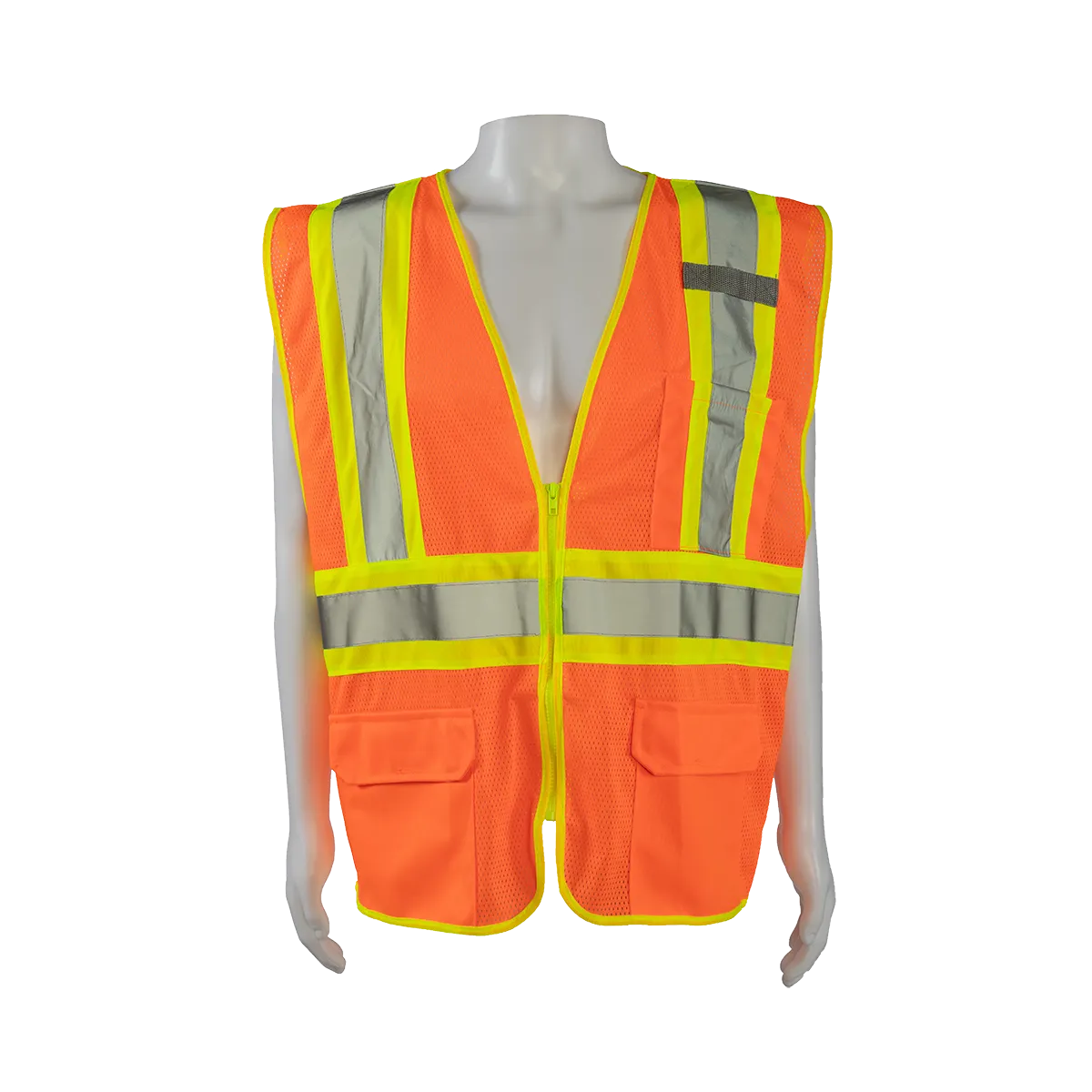 OVM2-CB1 ANSI Class II Orange Mesh Two Tone Dot Safety Vest