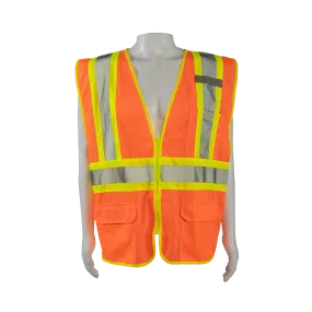 OVM2-CB1 ANSI Class II Orange Mesh Two Tone Dot Safety Vest